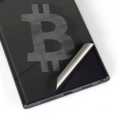 Bitcoin Textured Logo Galaxy Skins