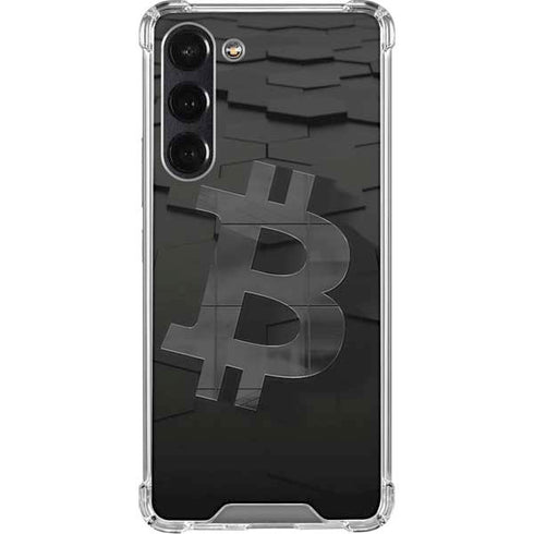 Bitcoin Textured Logo Galaxy S24 FE Clear Case