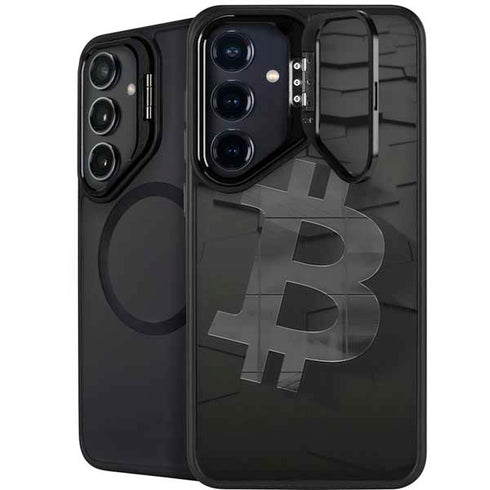 Bitcoin Textured Logo Galaxy S24 Kickstand Case