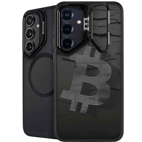 Bitcoin Textured Logo Galaxy S24 Plus Kickstand Case