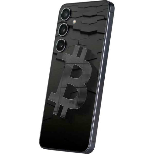 Bitcoin Textured Logo Galaxy S24 Plus Skin