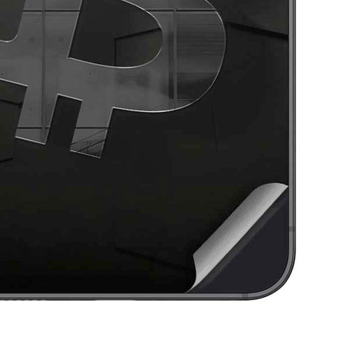 Bitcoin Textured Logo Galaxy S24 Plus Skin