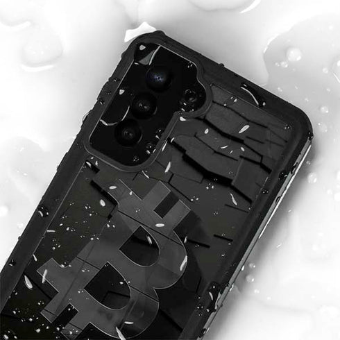 Bitcoin Textured Logo Galaxy S24 Plus Waterproof Case
