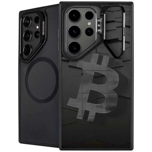Bitcoin Textured Logo Galaxy S25 Ultra Kickstand Case