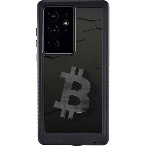 Bitcoin Textured Logo Galaxy S24 Ultra Waterproof Case