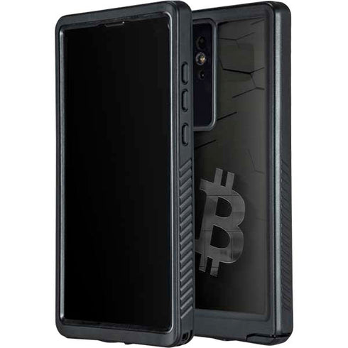 Bitcoin Textured Logo Galaxy S24 Ultra Waterproof Case