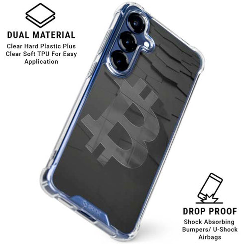 Bitcoin Textured Logo Galaxy S25 Plus Clear Case