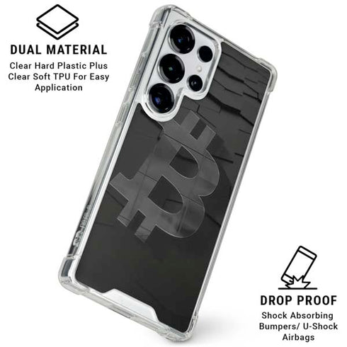 Bitcoin Textured Logo Galaxy S25 Ultra Clear Case