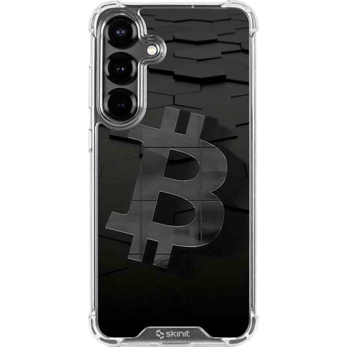 Bitcoin Textured Logo Galaxy S26 Clear Case