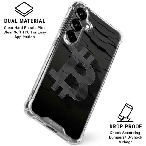 Bitcoin Textured Logo Galaxy S26 Clear Case
