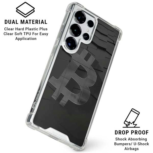 Bitcoin Textured Logo Galaxy S26 Ultra Clear Case