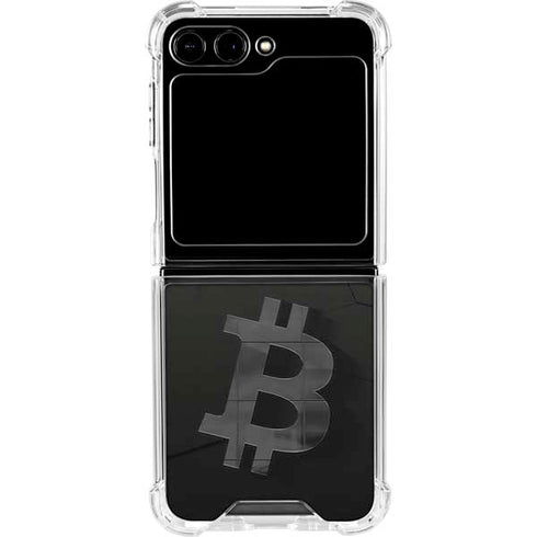 Bitcoin Textured Logo Galaxy Z Flip6 Clear Case