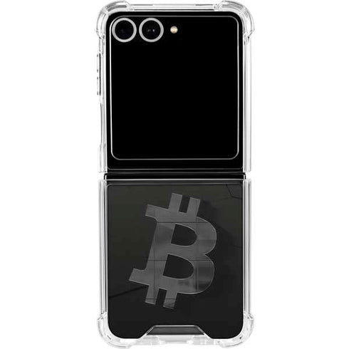Bitcoin Textured Logo Galaxy Z Flip7 Clear Case