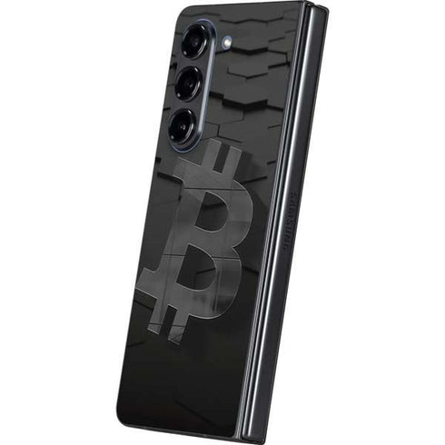 Bitcoin Textured Logo Galaxy Z Fold5 5G Skin