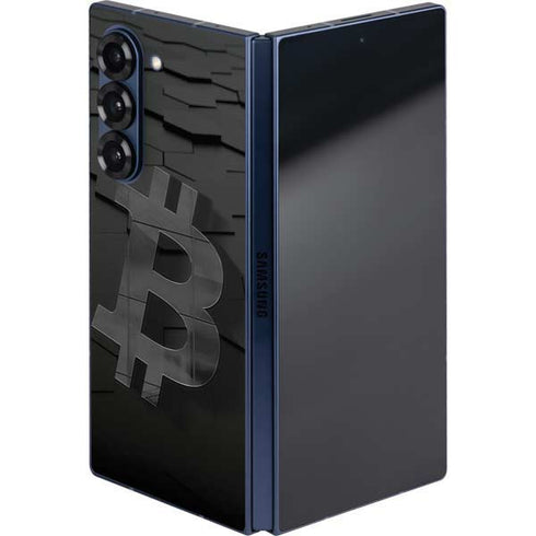 Bitcoin Textured Logo Galaxy Z Fold6 Skin