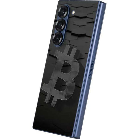 Bitcoin Textured Logo Galaxy Z Fold6 Skin