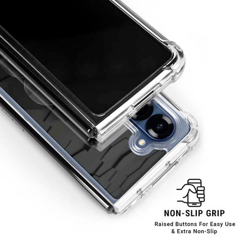 Bitcoin Textured Logo Galaxy Z Fold7 Clear Case