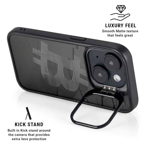 Bitcoin Textured Logo iPhone 13 Kickstand Case