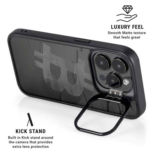 Bitcoin Textured Logo iPhone 14 Pro Kickstand Case