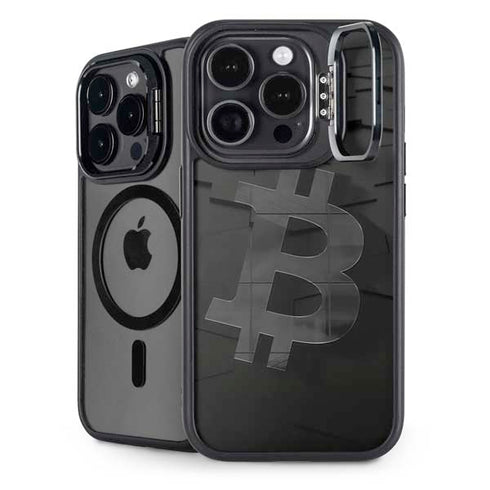 Bitcoin Textured Logo iPhone 14 Pro Max Kickstand Case