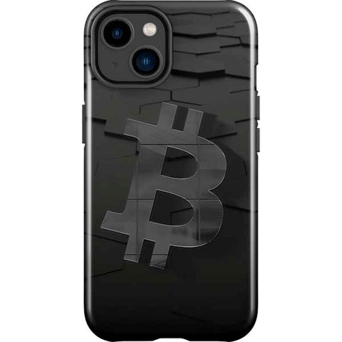 Bitcoin Textured Logo iPhone 15 Impact Case