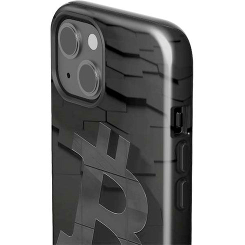 Bitcoin Textured Logo iPhone 15 Impact Case