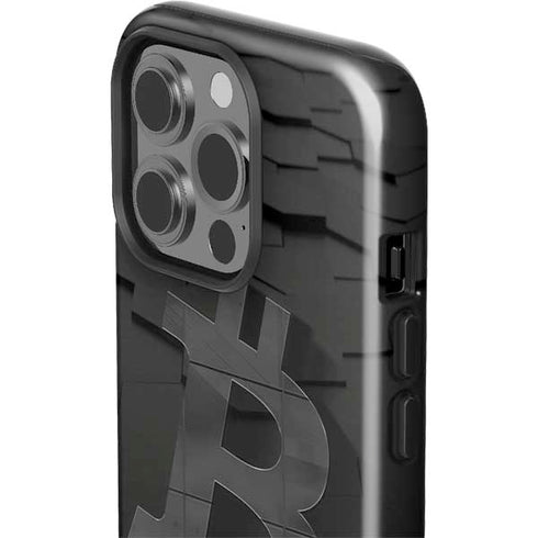 Bitcoin Textured Logo iPhone 15 Pro Impact Case