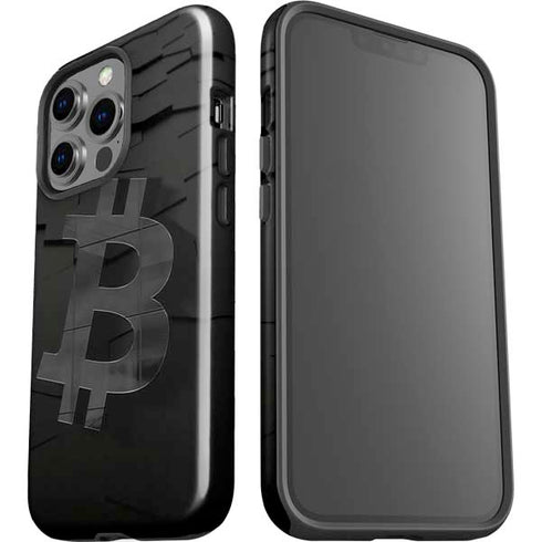 Bitcoin Textured Logo iPhone 15 Pro Impact Case