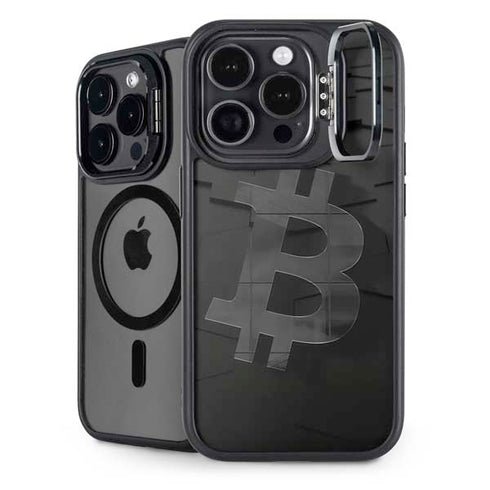 Bitcoin Textured Logo iPhone 15 Pro Max Kickstand Case