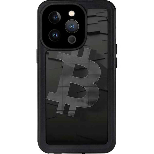 Bitcoin Textured Logo iPhone 15 Pro Waterproof Case