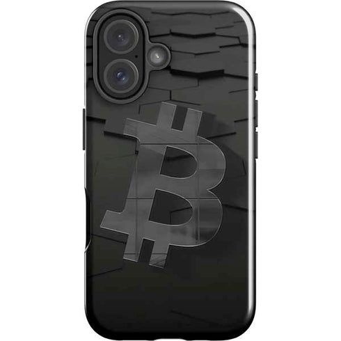 Bitcoin Textured Logo iPhone 16 Impact Case