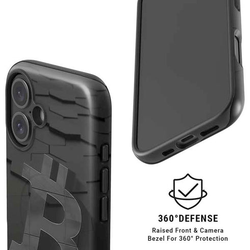 Bitcoin Textured Logo iPhone 16 Magsafe Impact Case