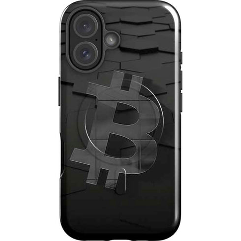 Bitcoin Textured Logo iPhone 16 Plus Magsafe Impact Case