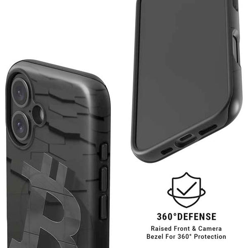 Bitcoin Textured Logo iPhone 16 Plus Magsafe Impact Case