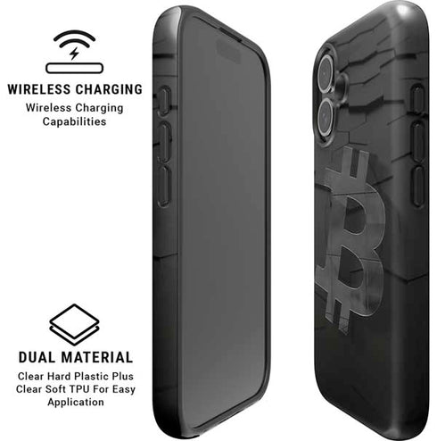 Bitcoin Textured Logo iPhone 16 Plus Magsafe Impact Case