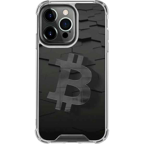 Bitcoin Textured Logo iPhone 16 Pro Clear Case