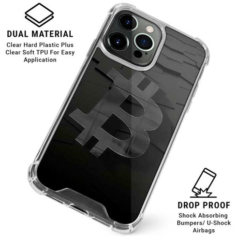 Bitcoin Textured Logo iPhone 16 Pro Clear Case