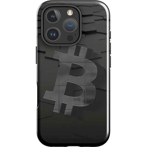 Bitcoin Textured Logo iPhone 16 Pro Impact Case