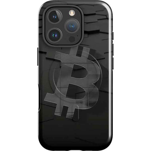 Bitcoin Textured Logo iPhone 16 Pro Magsafe Impact Case