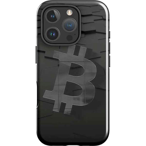 Bitcoin Textured Logo iPhone 16 Pro Max Impact Case