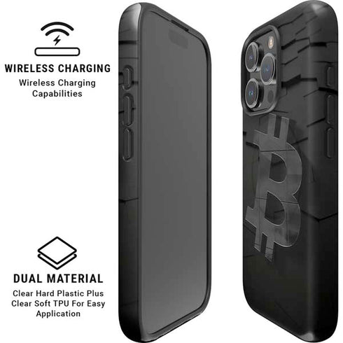 Bitcoin Textured Logo iPhone 16 Pro Max Magsafe Impact Case