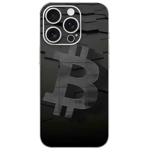 Bitcoin Textured Logo iPhone 16 Pro Skin