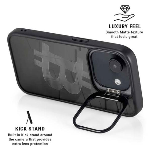Bitcoin Textured Logo iPhone 16e Kickstand Case