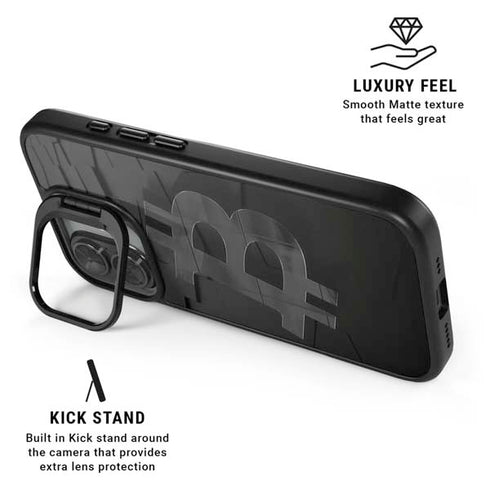 Bitcoin Textured Logo iPhone 17 Kickstand Case