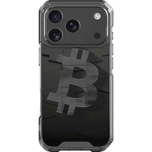 Bitcoin Textured Logo iPhone 17 Pro Clear Case