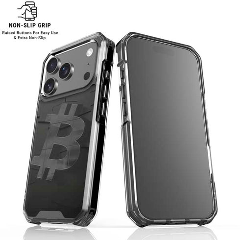 Bitcoin Textured Logo iPhone 17 Pro Max Clear Case
