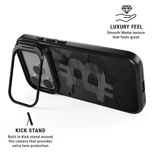 Bitcoin Textured Logo iPhone 17 Pro Max Kickstand Case