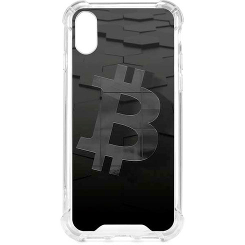 Bitcoin Textured Logo iPhone XS Clear Case