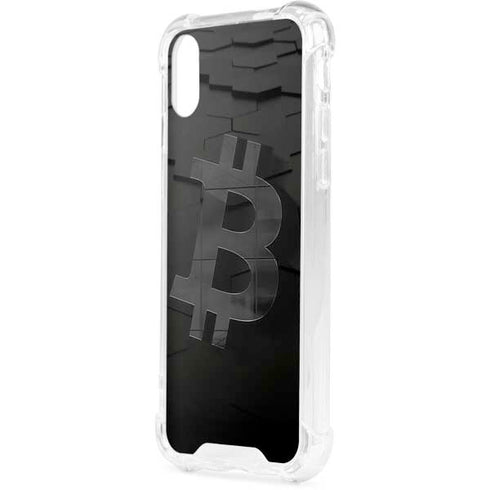 Bitcoin Textured Logo iPhone XS Clear Case