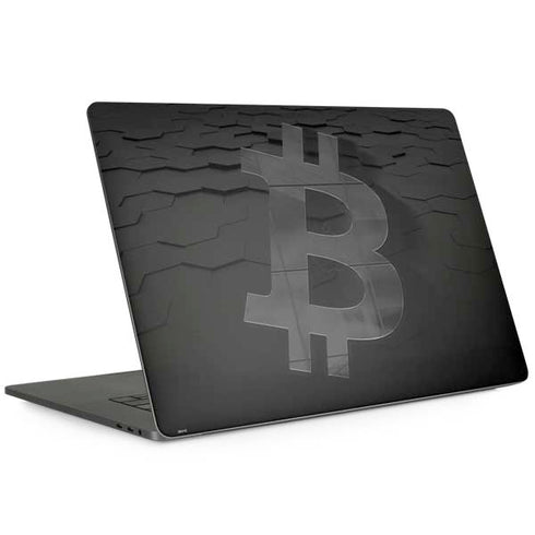 Bitcoin Textured Logo MacBook Skins